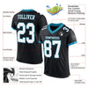 Maxcorners Custom Black White-Panther Blue Mesh Authentic Football Jersey LM2605