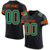 Maxcorners Custom Black Kelly Green-Orange Mesh Authentic Football Jersey LM2605