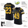 Maxcorners Custom Black Gold-White Mesh Authentic Football Jersey LM2605