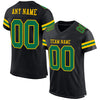 Maxcorners Custom Black Kelly Green-Yellow Mesh Authentic Football Jersey LM2605