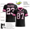 Maxcorners Custom Black White-Pink Authentic Football Jersey LM2605