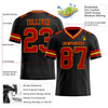 Maxcorners Custom Black Red-Gold Authentic Football Jersey LM2605