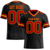 Maxcorners Custom Black Red-Gold Authentic Football Jersey LM2605
