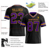 Maxcorners Custom Black Purple-Gold Authentic Football Jersey LM2605