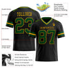 Maxcorners Custom Black Green-Gold Authentic Football Jersey LM2605