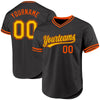 Maxcorners Custom Black Gold-Orange Authentic Throwback Baseball Jersey LM2605