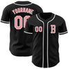 Maxcorners Custom Black Medium Pink-White Authentic Baseball Jersey LM2605