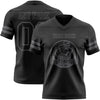 Maxcorners Custom Black Steel Gray Authentic Football Jersey LM2605