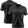 Maxcorners Custom Black Steel Gray Authentic Football Jersey LM2605