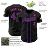 Maxcorners Custom Black Purple-Pink Authentic Baseball Jersey LM2605