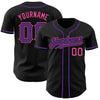 Maxcorners Custom Black Purple-Pink Authentic Baseball Jersey LM2605
