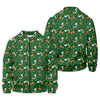 Maxcorners St Patrick's Day Leprechaun Golf Pose Rainbow Gold Pot Shamrock Golf Shirt, Golf Tops For Men, Golf Shirts For Men