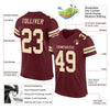 Maxcorners Custom Burgundy Cream Mesh Authentic Football Jersey LM2605