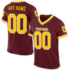Maxcorners Custom Burgundy Gold-White Mesh Authentic Throwback Football Jersey LM2605