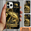 Maxcorners Luxury Gold Splash Custom Name Fishing Phone Case