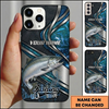 Maxcorners Topographic Metalwave Custom Name Fishing Phone Case