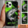 Maxcorners Neon Splash Action Custom Name Fishing Phone Case