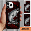 Maxcorners Red Diagonal Lines Custom Name Fishing Phone Case