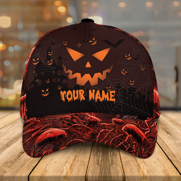 Maxcorners Pumpkin Halloween Hats Unisex Customizable Sayings Golf Hat 3d, Cap with Adjustable Hat for Mens Womens LM0402