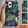 Maxcorners Topographic Metalwave Custom Name Fishing Phone Case