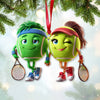 Maxcorners Custom Name Tennis Couple Ornament, Tennis Couple Christmas Gift 2D Flat LM2111