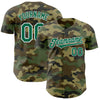 Maxcorners Custom Camo Kelly Green-White Authentic Salute To Service Baseball Jersey LM2605