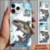 Maxcorners Fishing Phone Case Halftone Dot Background Custom Name Phone Case