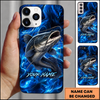 Maxcorners Abstract Blue Smoke Design Custom Name Fishing Phone Case