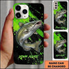 Maxcorners Neon Splash Action Custom Name Fishing Phone Case