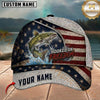 Maxcorners Patriotic American Flag Hooked On Freedom Customized Name Fishing Cap