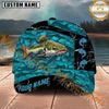 Maxcorners Aqua Lightning Splash Custom Name Fishing Cap
