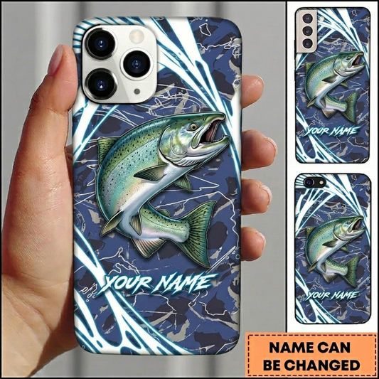 Maxcorners Dynamic Water Ripple Design Custom Name Fishing Phone Case