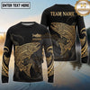 Maxcorners Fishing Black Gold Tribal Ocean Wave Design Custom Name & Team Name 3D Shirts (13 Breeds)