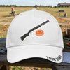 Maxcorners Trap Shooting Minimalist White Shotgun Orange Clay Stack Personalized Classic Cap