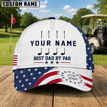 Maxcorners Best Dad By Par 3D Golf Personalized Name Cap