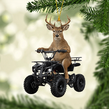 Maxcorners Hunting Deer Riding ATV Customized Name 3D Keychain And Ornament