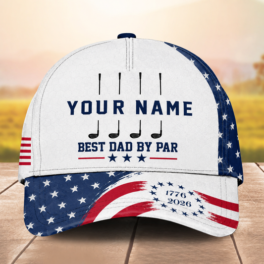Maxcorners Best Dad By Par 3D Golf Personalized Name Cap