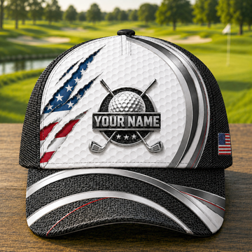 Maxcorners Iron Patriot Claw 3D Golf Personalized Name Cap