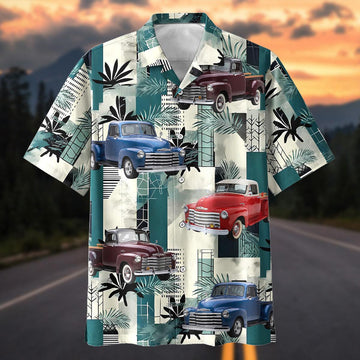 Maxcorners Personalized Car Chevy 3100 Truck Tropical Patchwork Car Hawaiian Shirt, Custom Photo Car Aloha Shirts (Up to 5 photos)