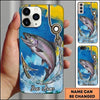 Maxcorners Fishing Phone Case Coastal Brushstroke Design Custom Name Phone Case