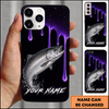 Maxcorners Neon Purple Drip Effect Custom Name Fishing Phone Case