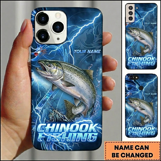 Maxcorners Electric Lightning Angler Art Custom Name Fishing Phone Case