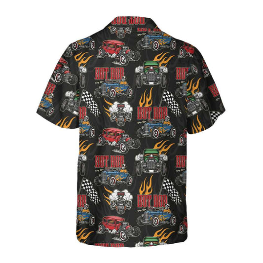 Maxcorners Colorful Hot Rod Pattern Hawaiian Shirt