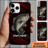 Maxcorners Red Diagonal Lines Custom Name Fishing Phone Case