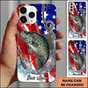 Maxcorners Fishing Phone Case American Flag Angler Design Custom Name Phone Case