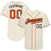 Maxcorners Custom Cream Black Pinstripe Orange-Black Authentic Baseball Jersey LM2605