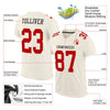 Maxcorners Custom Cream Red Mesh Authentic Football Jersey LM2605