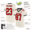 Maxcorners Custom Cream Red-Black Mesh Authentic Football Jersey LM2605