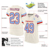 Maxcorners Custom Cream Light Blue-Red Mesh Authentic Football Jersey LM2605