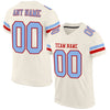 Maxcorners Custom Cream Light Blue-Red Mesh Authentic Football Jersey LM2605